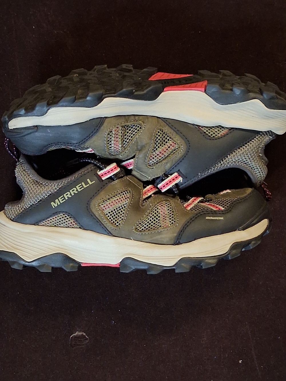 Merrell Womens Olive Green Trail Running Shoes